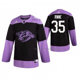 Maillot Hockey Nashville Predators Pekka Rinne 2019 Fights Cancer Noir