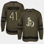 Maillot Hockey Ottawa Senators Craig Anderson 2018 Salute To Service Vert Militar