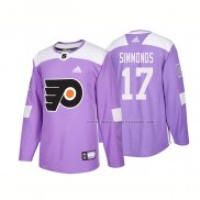 Maillot Hockey Philadelphia Flyers Wayne Simmonds Authentique 2018 Fights Cancer Volet