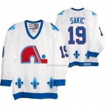 Maillot Hockey Quebec Nordiques Joe Sakic Heritage Vintage Replica Blanc