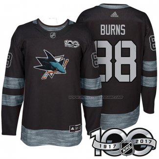 Maillot Hockey San Jose Sharks Brent Burns 1917-2017 100th Anniversaire Noir