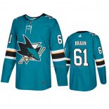 Maillot Hockey San Jose Sharks Justin Braun Domicile Vert