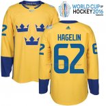 Maillot Hockey Suecia Carl Hagelin Premier 2016 World Cup Jaune