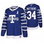 Maillot Hockey Toronto Maple Leafs Auston Matthews Throwback Authentique Bleu